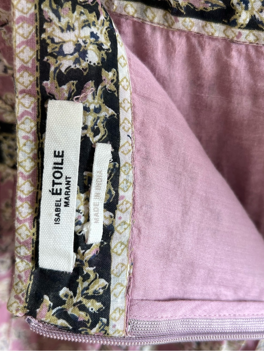 Isabel Marant Pink Floral Mini Skirt with Contrasting Trim - Picture 3 of 4